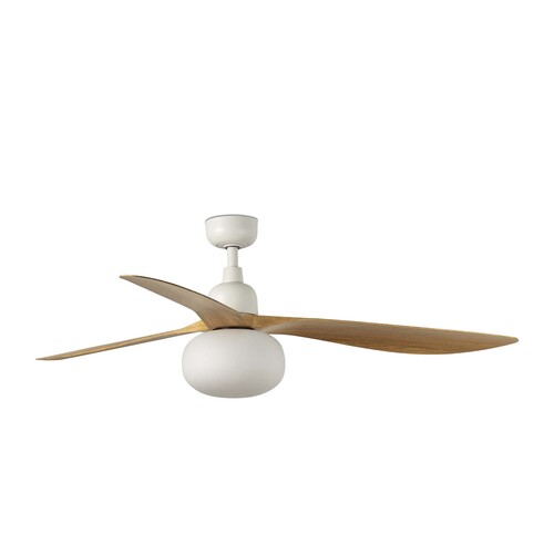 OUTWOOD L Ceiling fan beyaz/oak IP44 E27