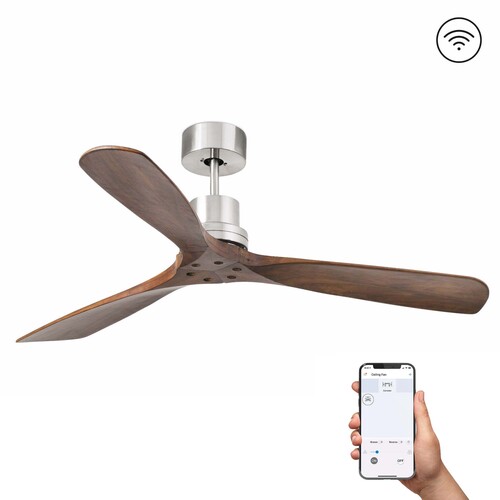 LANTAU L mat nikel/ceviz fan TUYA