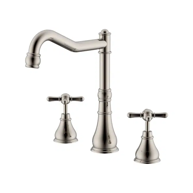 Milli Voir Hob İngiliz Lavabo / Spa Seti Çapraz Kollar Fırçalanmış Nikel 2265489