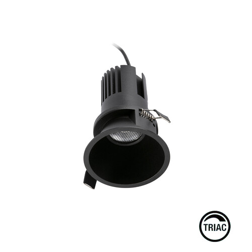 TULIPA SIM Black recessed downlight IP65 7W 24° 4000K CRI90 TRIAC