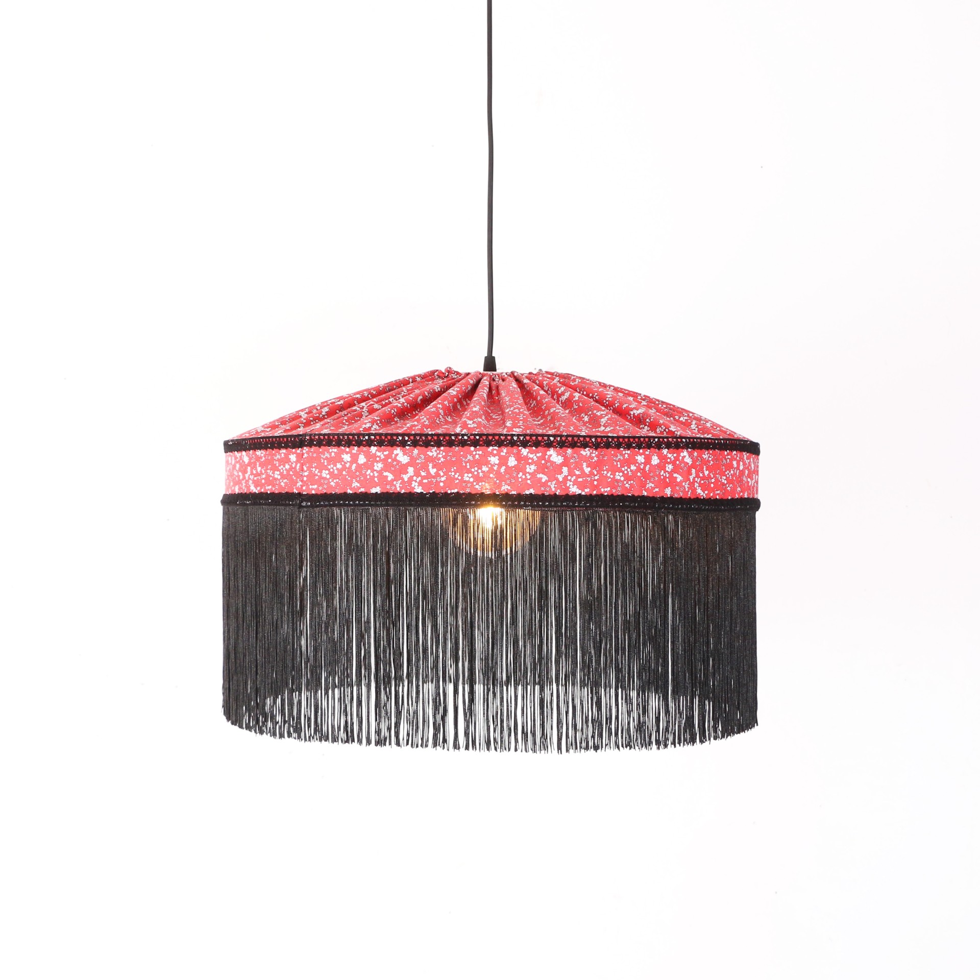 Şanzelize Püsküllü Kumaş Avize