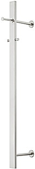 Wall mounted wardrobe rack, with 2 hooks, wall mounting, stainless steel - 844.17.020