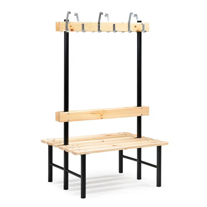 Stadium Double Bench with Hook Rail