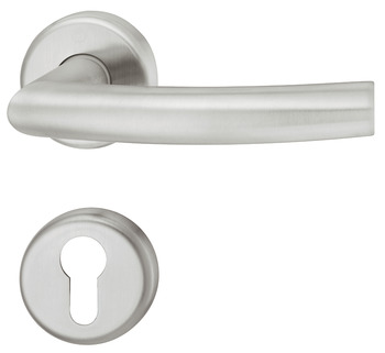 Door handle set, stainless steel, Hoppe, Narvik E1430ZP/17KV/17KVS - 902.92.612