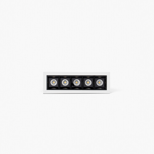 TROOP recessed white-black 5x2W 36° 2700K CRI90