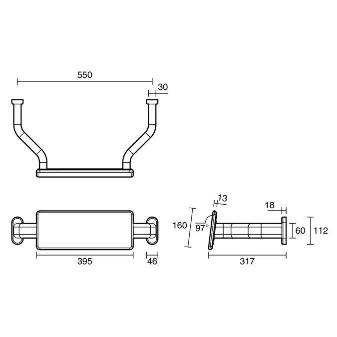 Mizu Drift Parlak Paslanmaz Çelik Erişilebilir Sırt Dayanağı 2266566