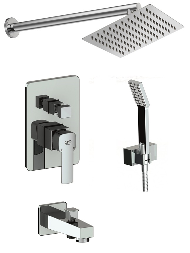 GPD PEDRA WALL-MOUNTED BUILT-IN SHOWER SET - BNS06