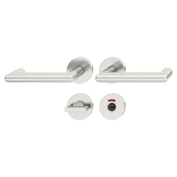 Door handle set, Stainless steel, Startec, PDH5106, rose/escutcheon - 902.83.270