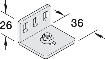 Mounting bracket, with screw and nut - 940.42.061