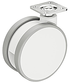 Twin wheel castor, Load Bearing Capacity 60 Kg, Steerable - 661.55.720