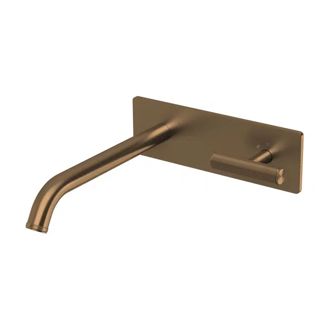 Milli Etch Brushed Bronze Wall Basin/Bath Mixer Tap Set 21809