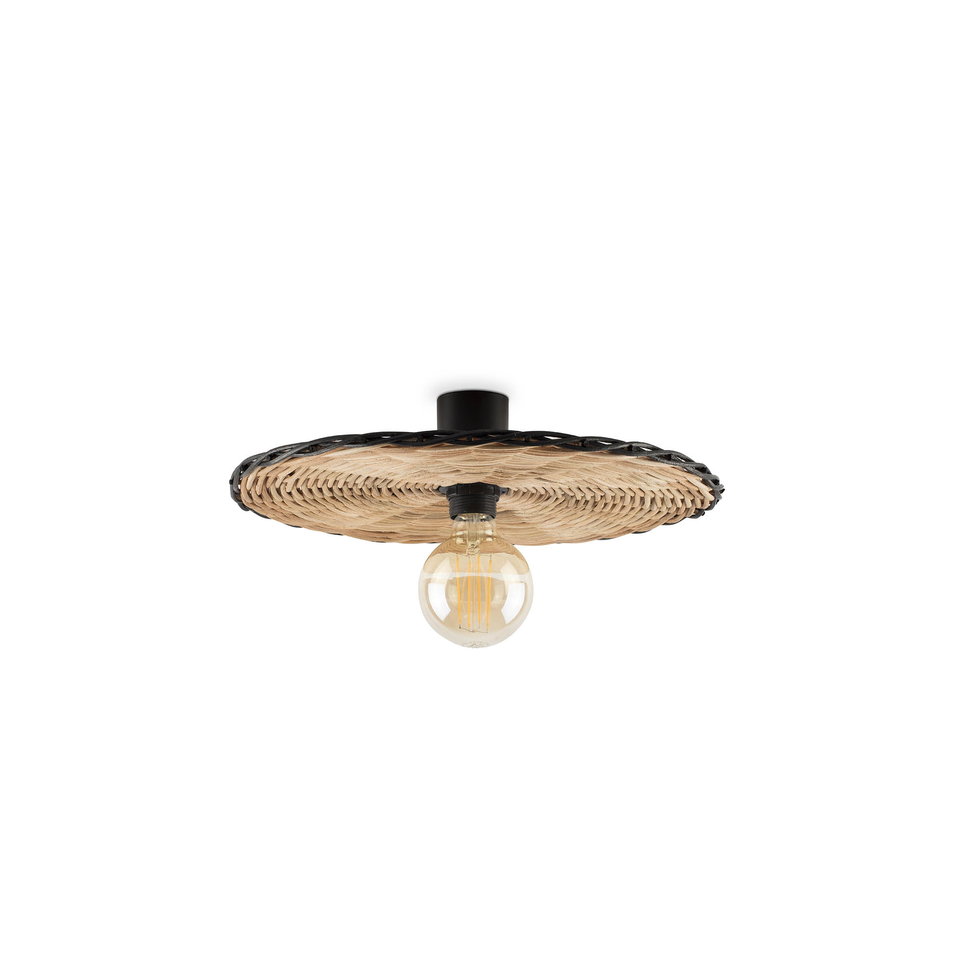 COSTAS 400 H70 Black/rattan wall/ceiling lamp