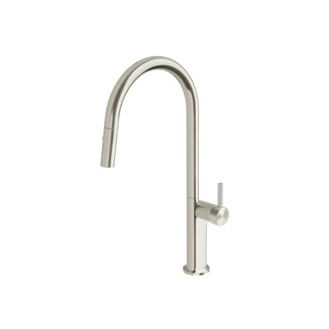 Milli Etch Brushed Nickel Gooseneck Pull Out Sink Mixer 21890