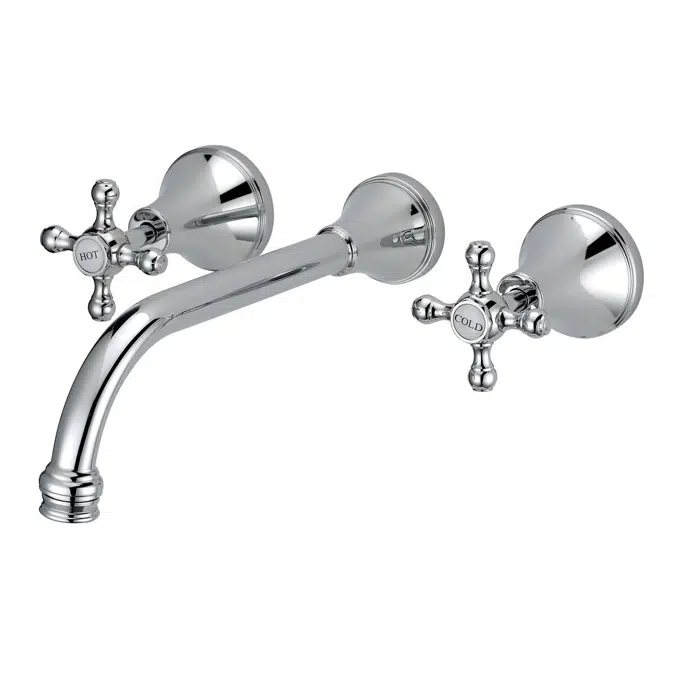 Kado Era Krom 250mm Çapraz Kollar Duvar Lavabo Seti 9508840