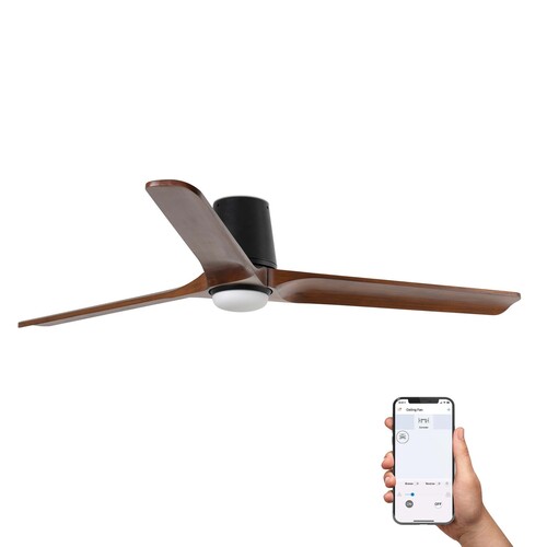 HEYWOOD TUB L LED Ceiling fan siyah/ceviz 10W SWT TUYA