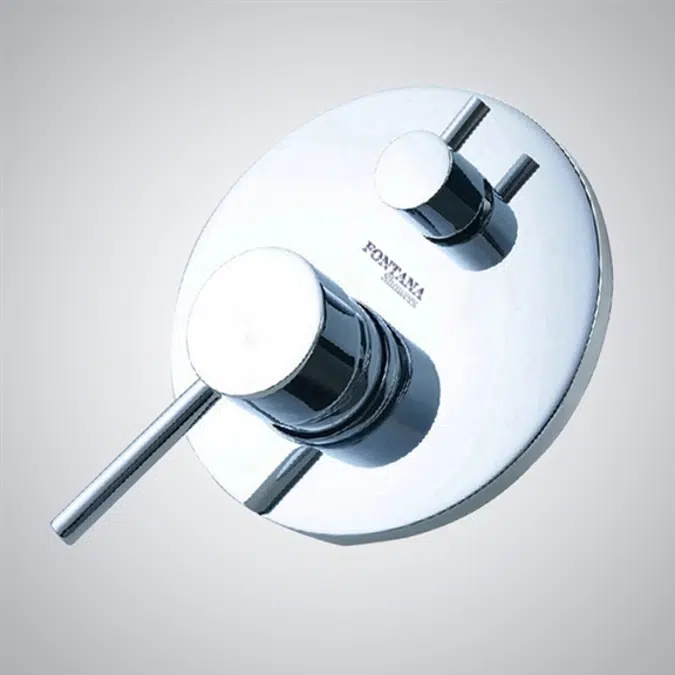 Chrome Round 2 Way Wall Mounted Thermostatic Shower Mixer Valve
