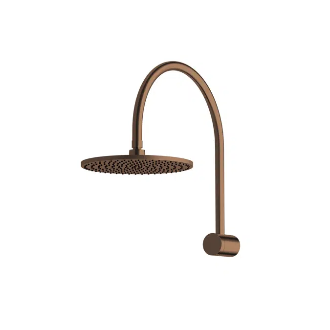 Milli Mood Edit 250mm Curved PVD Brushed Bronze Hi-Rise Shower 9511166