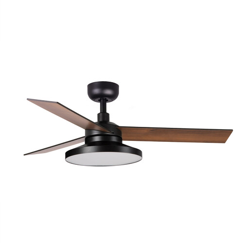 RUDDER TAK S Ceiling fan black/walnut 2700K