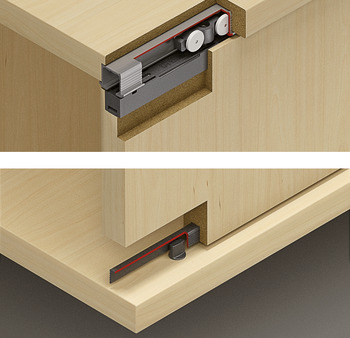 Sliding door fitting, Hawa Clipo 16 HM IF, set - 405.82.220
