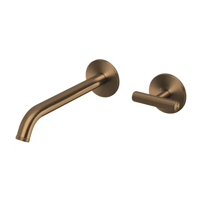 Milli Etch Brushed Bronze Mixer Tap Set with Round Backplate 21803