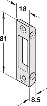 Striking plate, for solid bolt - 911.39.117