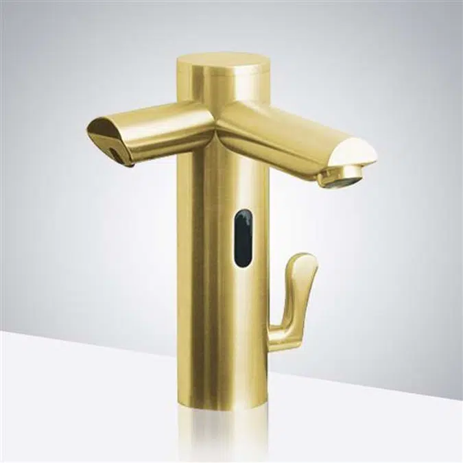 Lima Brushed Gold Dual Touchless Faucet and Soap Dispenser