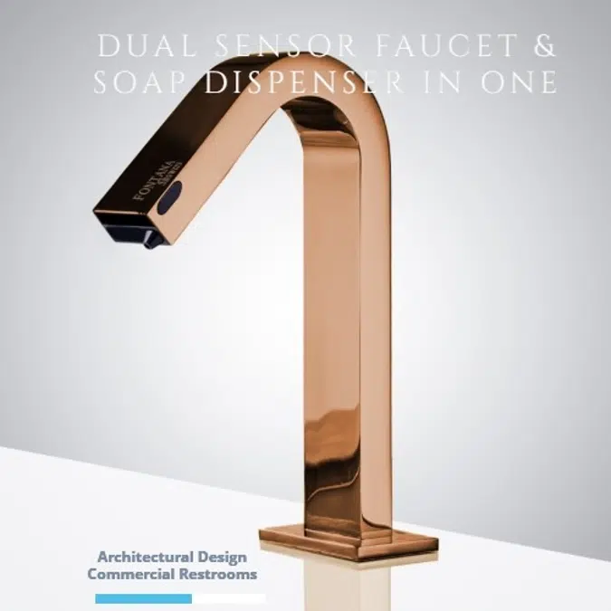 Dual Function Deck Mount Rose Gold Touchless Water Faucet with Soap Dispenser