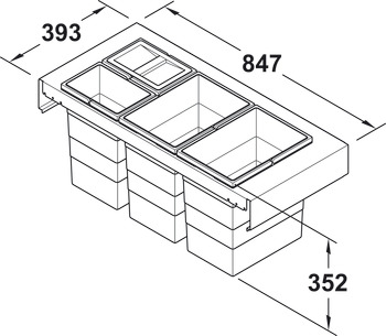 Waste Bins, Hailo Zargen Cargo for Blum Legrabox - 502.07.505
