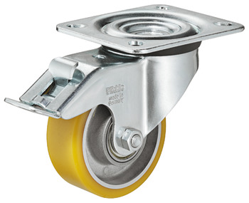 Equipment and swivel castor, with soft running surface - 670.06.910