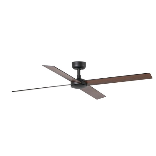 RUDDER 4 L Ceiling fan siyah/ceviz 0-10V/1-10V