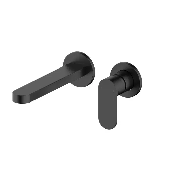 Mizu Soothe MK2 Matte Black Wall Basin/Bath Mixer Set 2 Piece Kit 9512396