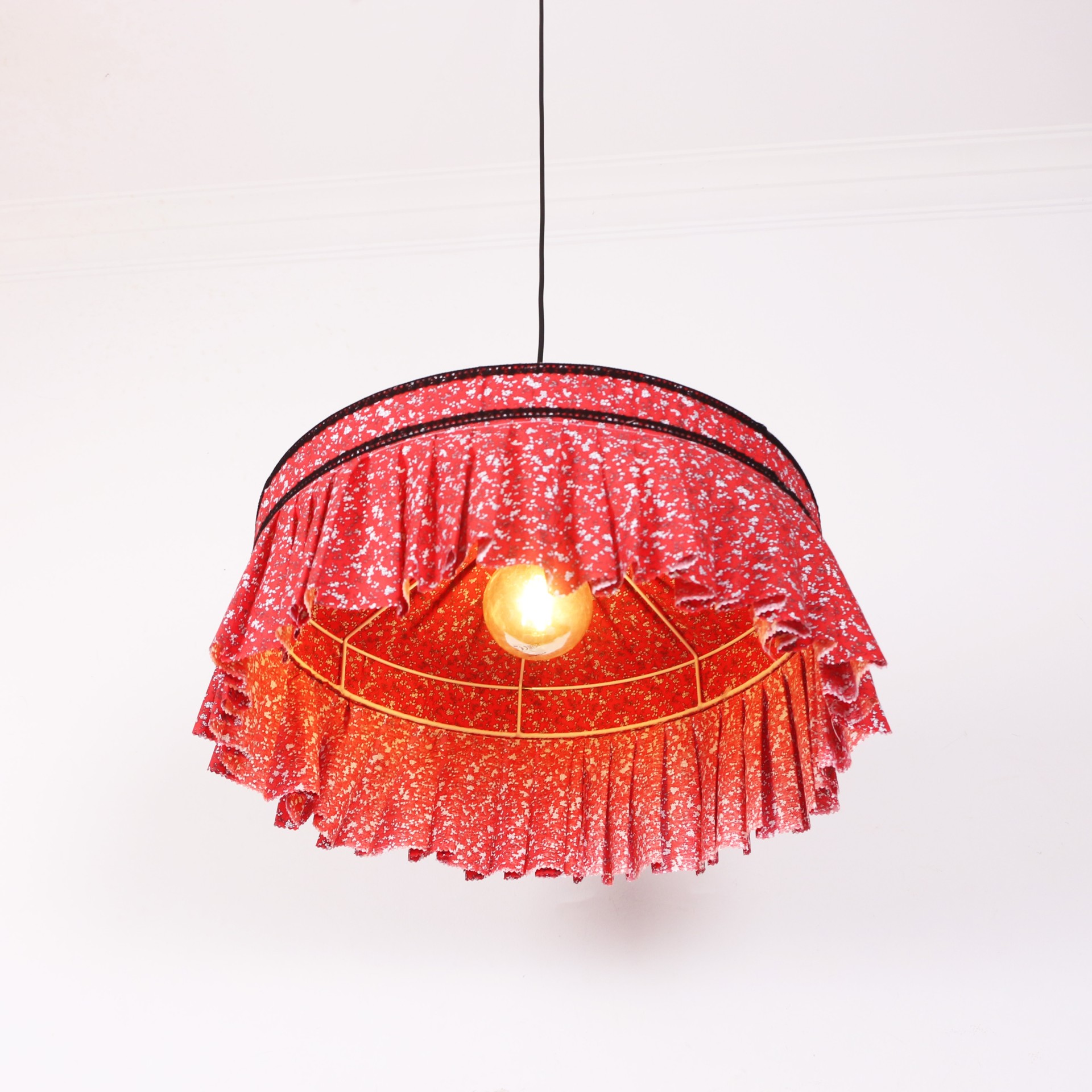 Şanzelize Pileli Kumaş Avize