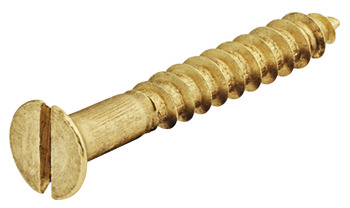 Wood screw, Countersunk head, flat blade DIN 97, bright brass - 011.00.538