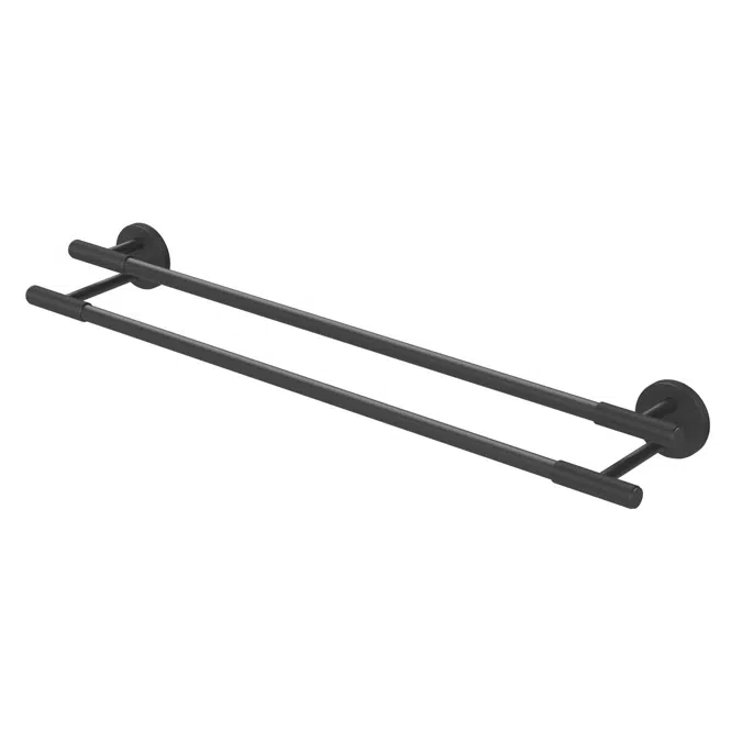 Milli Marq Edit Matte Black Double Towel Rail 600mm 21937