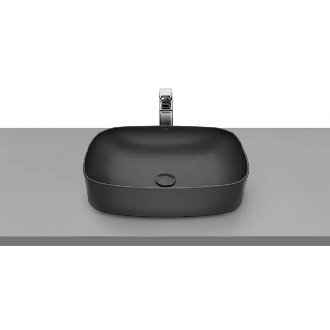 Inspira Matte Black Soft Square Above Counter Basin 500mm x 370mm 9511888