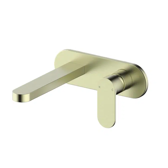 Mizu Soothe MK2 Brushed Brass Wall Basin/Bath Mixer Set Kit 9512394