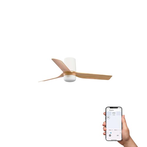 MINI PUNT TUB S LED Ceiling fan beyaz/maple 10W SWT TUYA