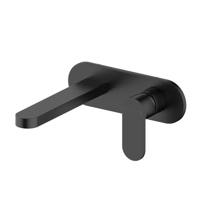 Mizu Soothe MK2 Matte Black Wall Basin/Bath Mixer Set Kit 9512391