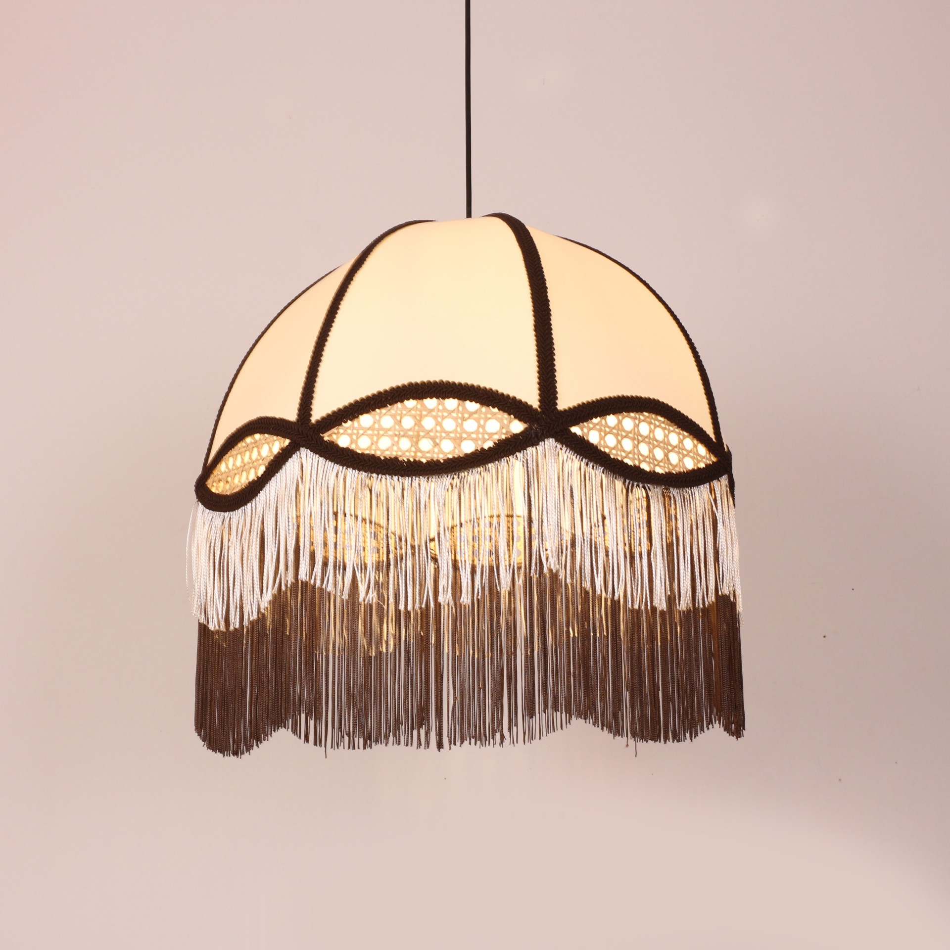 Hayal Doğal Hazeran ve Keten Kumaş Avize