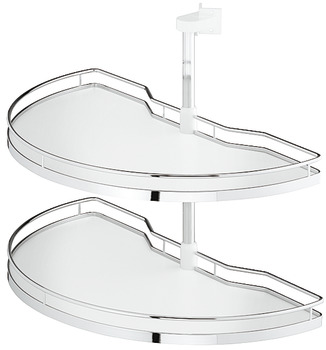 Half circle carousel fitting, corner cabinet, with carousel shelves - 542.30.221