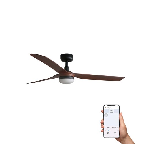 PUNT M LED Ceiling fan siyah/ceviz 18W TUYA SWT