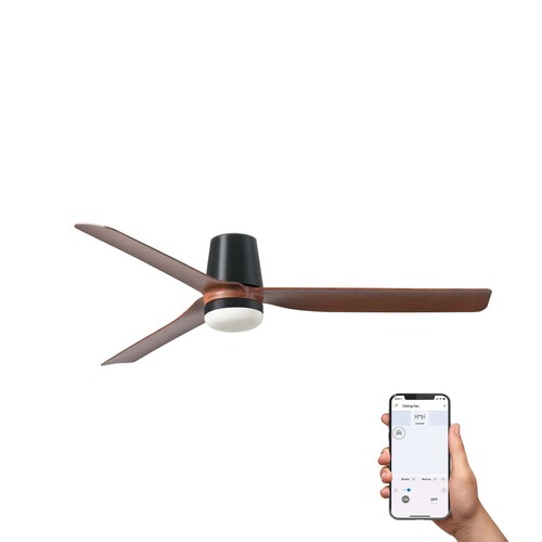 PUNT TUB M LED Ceiling fan siyah/ceviz 18W TUYA SWT