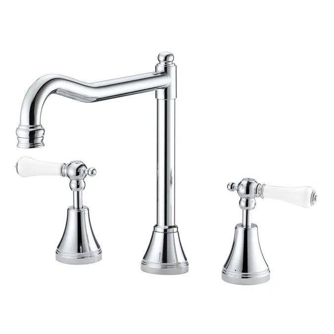Kado Era Chrome Lever Porcelain Handle Sink Set 2263708