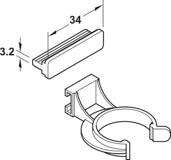 Plinth panel clip, ForAxilo® 78 Plinth System - 637.38.063