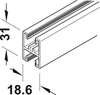 Bar profile, for subdividing door panel - 403.52.960