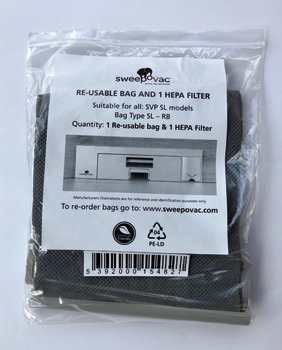Re-usable Bag & Filter, for Slimline Sweepovac - 565.29.993