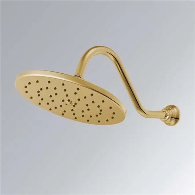Brushed Gold Round Rainfall Showerhead