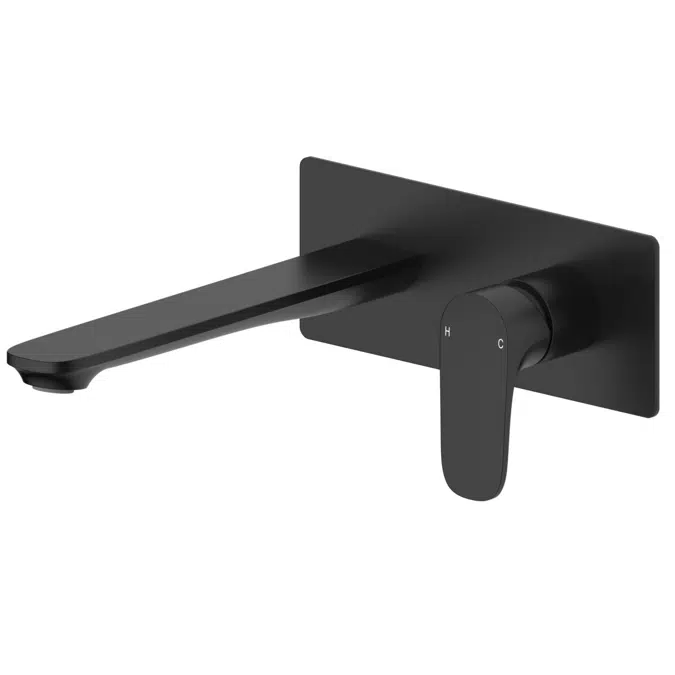 Mizu Silk Matte Black Wall Bath Mixer Set Kit 9512013