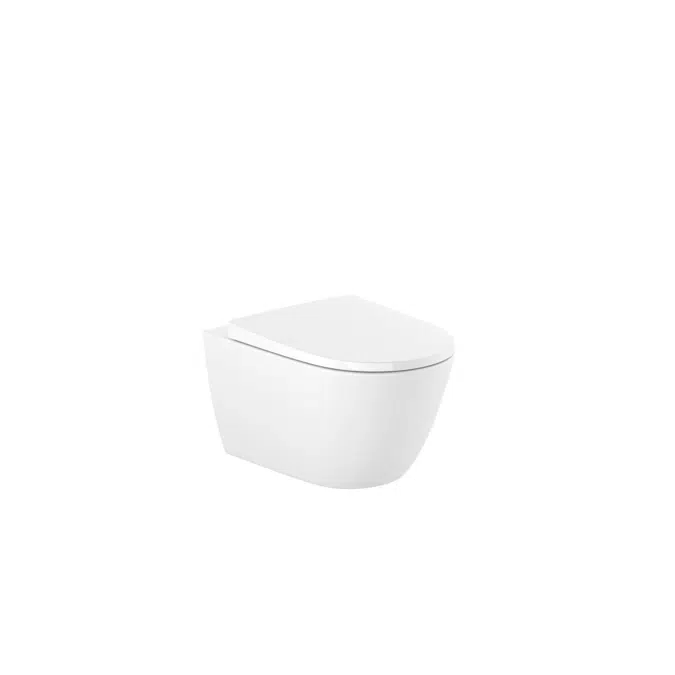 Ona White Wall Hung Rimless Pan with Soft Close Quick Release Toilet Seat 10050