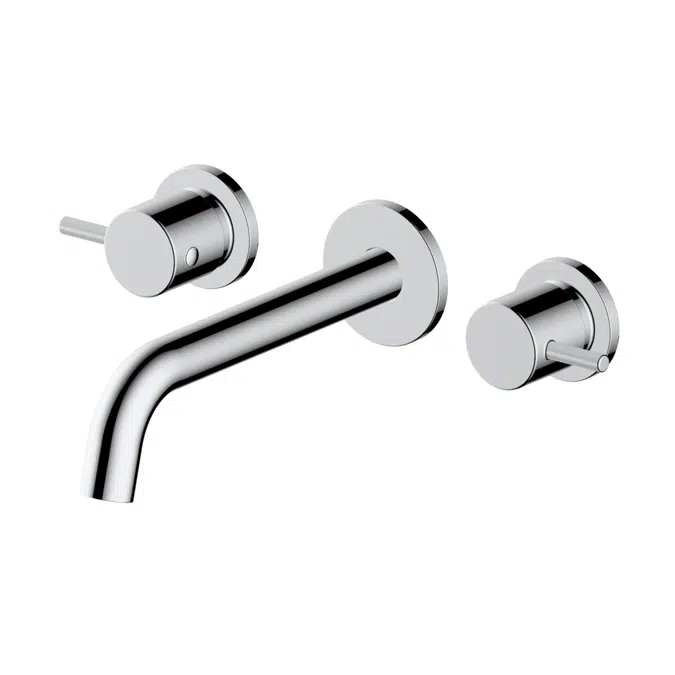 Mizu Drift Wall Basin / Bath Set with Curved Spout 200mm Chrome 23212